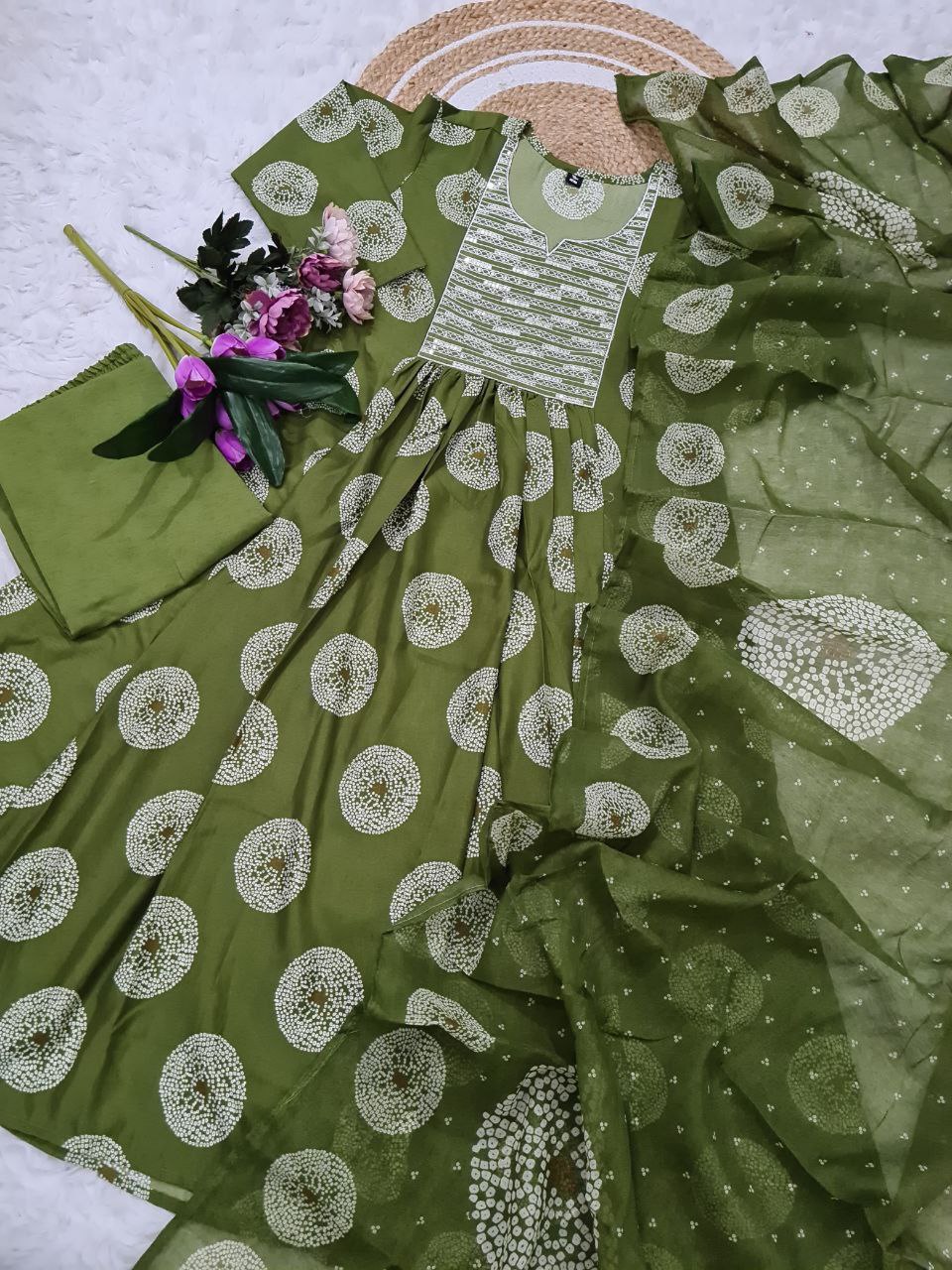 Premium Ethnic Kurti Palazzo Dupatta Combo