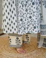 New Floral Motif Printed Cotton kurta Set the kurta and Pleated Salwar and Soft Cotton Dupatta