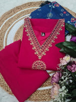 Top Fabric: Pv Chanderi With Sequence Coding Embroidery Work