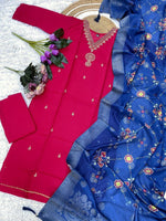 Top Fabric: Pv Chanderi With Sequence Coding Embroidery Work
