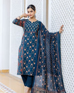 Cambric Cotton Kurti Pant Dupatta Set