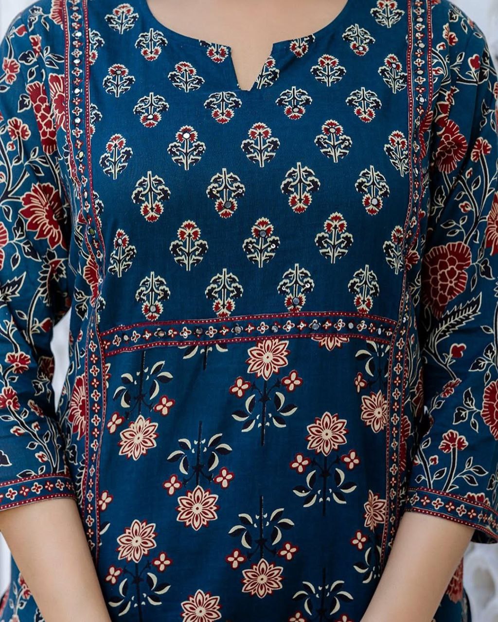 Cambric Cotton Kurti Pant Dupatta Set
