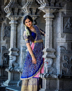 Kanchi Pattu Lehenga Choli Paired with CutWork Bandhani