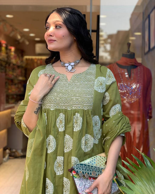 Premium Ethnic Kurti Palazzo Dupatta Combo