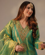 Elegant 3-Piece Set: Work Top, Palazzo & Dupatta