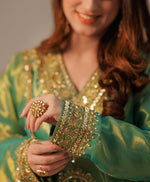 Elegant 3-Piece Set: Work Top, Palazzo & Dupatta